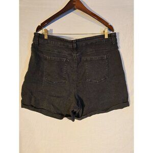 Time and Tru Womens Size XL Black Denim Pull On Jean Shorts 16/18 Stretch